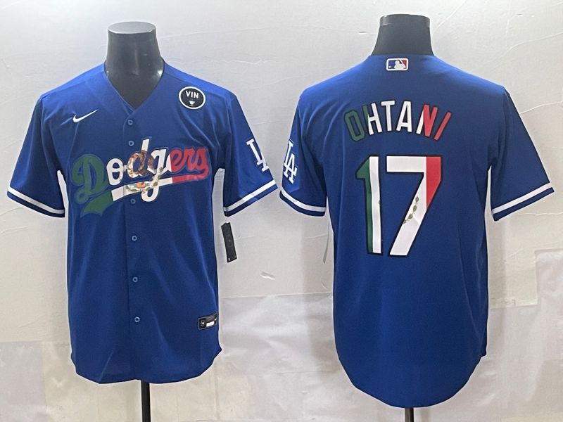 Men 2025 Los Angeles Dodgers #17 Ohtani Blue Nike MLB Jersey style 71510